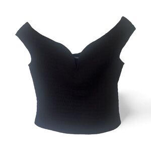 Astr Size Medium Black Off-Shoulder Sexy Party Crop Top
